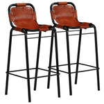 Bar Set 3 Pieces Solid Reclaimed Wood and Genuine Goat Leather 246286