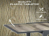 Extending Garden Table, Outdoor Dining Table for 6, Aluminium Frame Rectangular Patio Table with T3398P315936