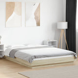 Bed Frame with LED Lights without Mattress Sonoma Oak 140x200cm 3281100