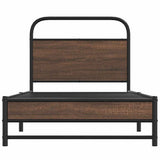 Bed Frame without Mattress 90x200 cm Brown Oak Engineered Wood 4100475