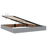 Storage Bed with Mattress Light Grey 200 x 200 cm Fabric 3370034
