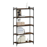 Bookcase 5-Tier Smoked Oak 80x30x154 cm Engineered Wood 837679