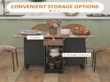 Folding Dining Table, Drop Leaf Table for Small Spaces, Foldable Table with Drawer and Storage T3398P330451