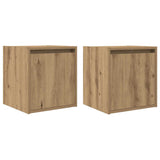 ZNTS Wall-Mounted Bedside Cabinets 2 pcs Artisan Oak 38x34x40 cm 861246