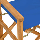 Folding Director's Chairs 2 pcs Blue Solid Wood Teak 4008514