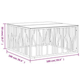 ZNTS Coffee Table Silver 100x100x50 cm Stainless Steel and Glass 350067