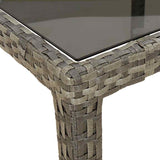 Garden Table Grey 250x100x75 cm Tempered Glass and Poly Rattan 316727