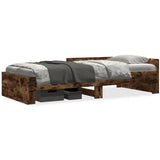 Bed Frame without Mattress Smoked Oak 90x200 cm Engineered Wood 849583