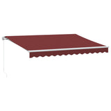 Manual Retractable Awning with LED Burgundy 350x250 cm 3214972