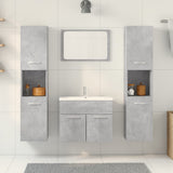 4 Piece Bathroom Furniture Set Concrete Grey Engineered Wood 3324874