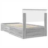 Bed Frame with Drawer Grey Sonoma 90 x 190 cm Engineered Wood 3408313