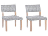 Dining Chair 2 pcs Kubu Rattan White Wash 46 x 55 x 84 cm 42012423