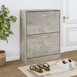 Shoe Cabinet Concrete Grey 63x24x81 cm Engineered Wood 342559