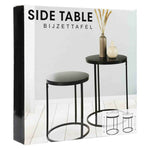 ZNTS H&S Collection 2 Piece Side Table Set with Wood Top Black 445877