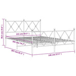 Metal Bed Frame without Mattress with Footboard Black 140x200cm 376521