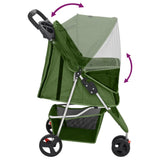 Folding Dog Stroller Green 80x46x98 cm Oxford Fabric 172198