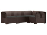 4-Seater Garden Sofa with Cushions Rattan Look PP Brown 3443967