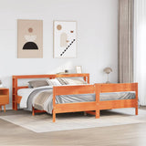 Bed Frame without Mattress Wax Brown 180x200 cm Super King Solid Wood Pine 3306179