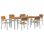 Garden Dining Set 7 pcs Grey and brown 200 x 90 x 75 cm 3284427