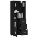 Highboard Black 69.5x34x180 cm Engineered Wood 3189478
