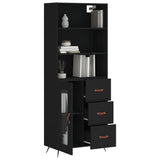 Highboard Black 69.5x34x180 cm Engineered Wood 3189478