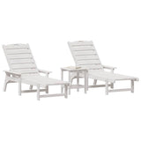 Sun Lounger Reclining 3 pcs White Polyethylene 3335854