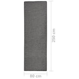 Outdoor Flatweave Rug 80x250 cm Grey 340772