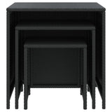 Nesting Tables 3 pcs Black Poly Rattan 319412