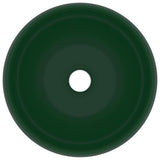 Luxury Wash Basin Round Matt Dark Green 40x15 cm Ceramic 147003