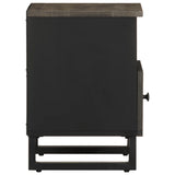 ZNTS Bedside Cabinet Black 40x33x46 cm Solid Wood Mango 4017690