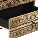 Bed Cabinet Black 50x33x62 cm Solid Rough Wood Mango 4018638