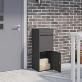 Parcel Drop Box with Storage Black 41 x 38 x 103 cm Steel 874933