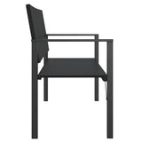 2-Seater Garden Bench Black Poly Rattan 364121