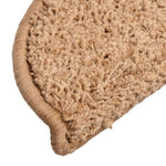 Stair Mats 10 pcs 56x17x3 cm Beige Half Round 149787