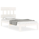 Bed Frame without Mattress White 90x200 cm Solid Wood Pine 3193582