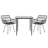 Garden Dining Set Black 3157852