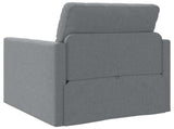 Folding Sofa Bed Light Grey 74 x 77 x 81 cm Fabric 42030489