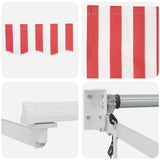 Electric Retractable Awning Red and White 4 x 3 m 3419977