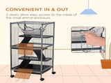 Small Animal Cage with Wheels Pet Home for Chinchillas Ferrets Kittens, with Hammock, 4 Platforms, T3398P350045