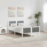 Bed Frame Light Grey 120 x 190 cm Solid Pine Wood 878418