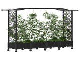 Raised Bed with Trellis and Roof Black 207 x 40 x 129 cm PP 3423149