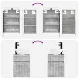 Bathroom Cabinet Set 5 pcs Concrete Grey 43 x 16 x 62.5 cm 3407346
