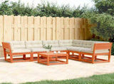 6 Piece Garden Sofa Set with Cushions Wax Brown Solid Wood Pine 3217027