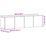 TV Cabinets 2 pcs Black Oak 160x30x41 cm Engineered Wood 862197