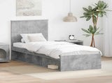 Bed Frame Concerte Grey 75 x 190 cm Solid Pine Wood 3411076
