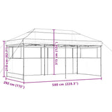 Foldable Party Tent Pop-Up with 3 Sidewalls Burgundy 4004947