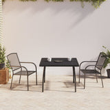 3 Piece Garden Dining Set Anthracite Steel 3187967