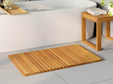 Bath Mat Plain Brown 81 x 50 cm Solid Acacia Wood 42025264