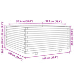 ZNTS Garden Planter White 100x100x49.5 cm Solid Wood Pine 3282540