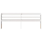Headboard with Shelves White 200 cm Solid Wood Pine 850939